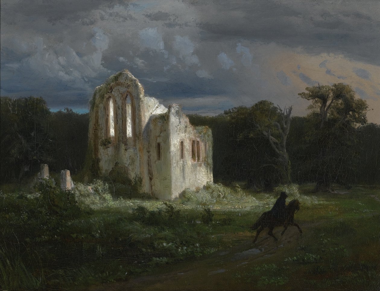 Paisaje lunar con ruina de Arnold Böcklin