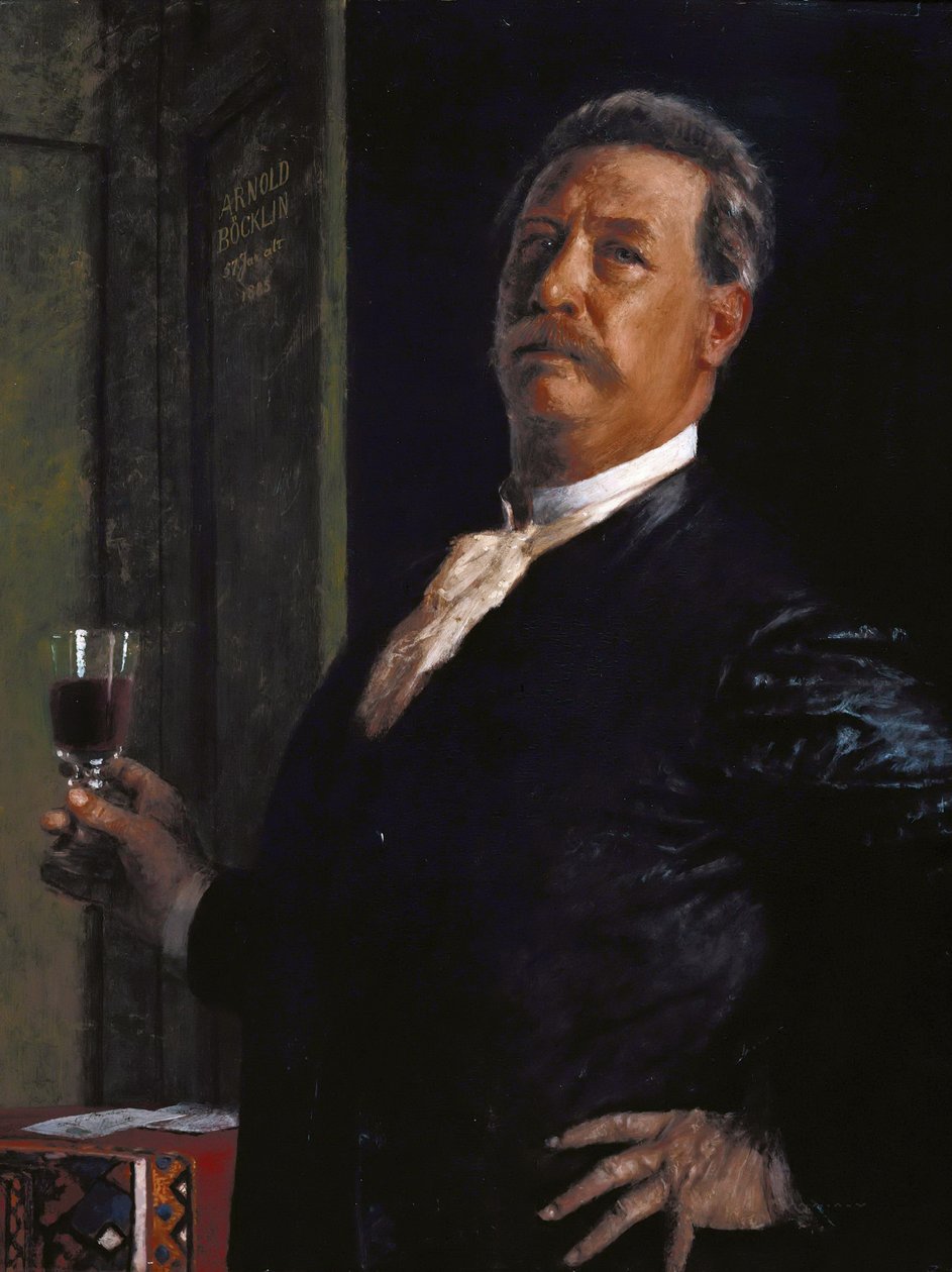 Autorretrato con la copa de vino, 1885 de Arnold Böcklin