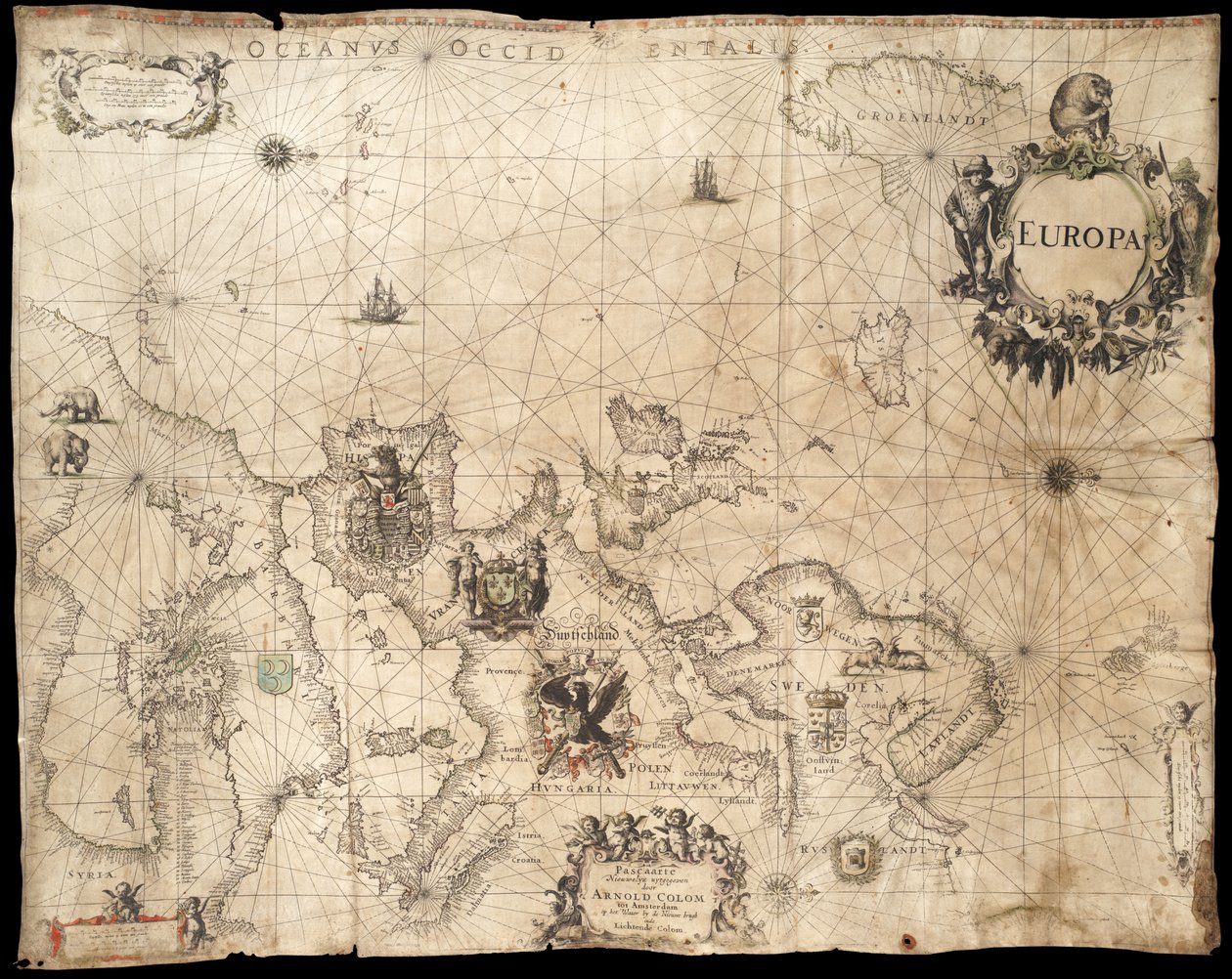 Europa; Pascaarte de Arnold Colom (1660) de Arnold Colom