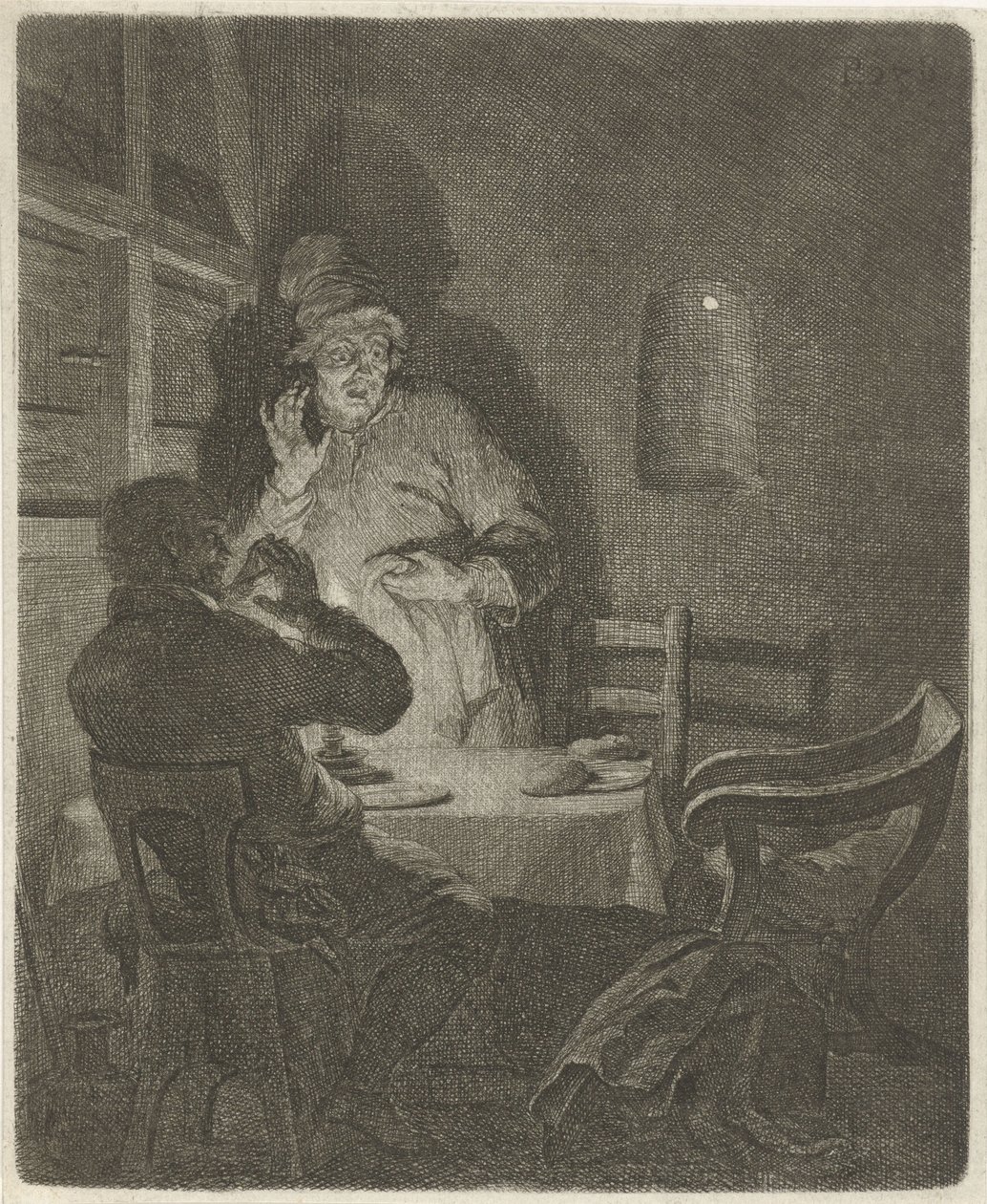 Comida en Emaús de Arnold Houbraken