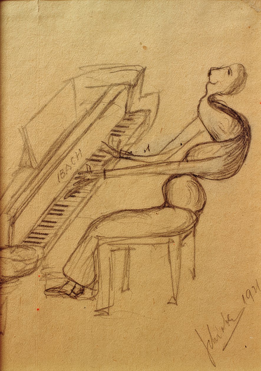 Caricatura (Pianista) de Arnold Schönberg