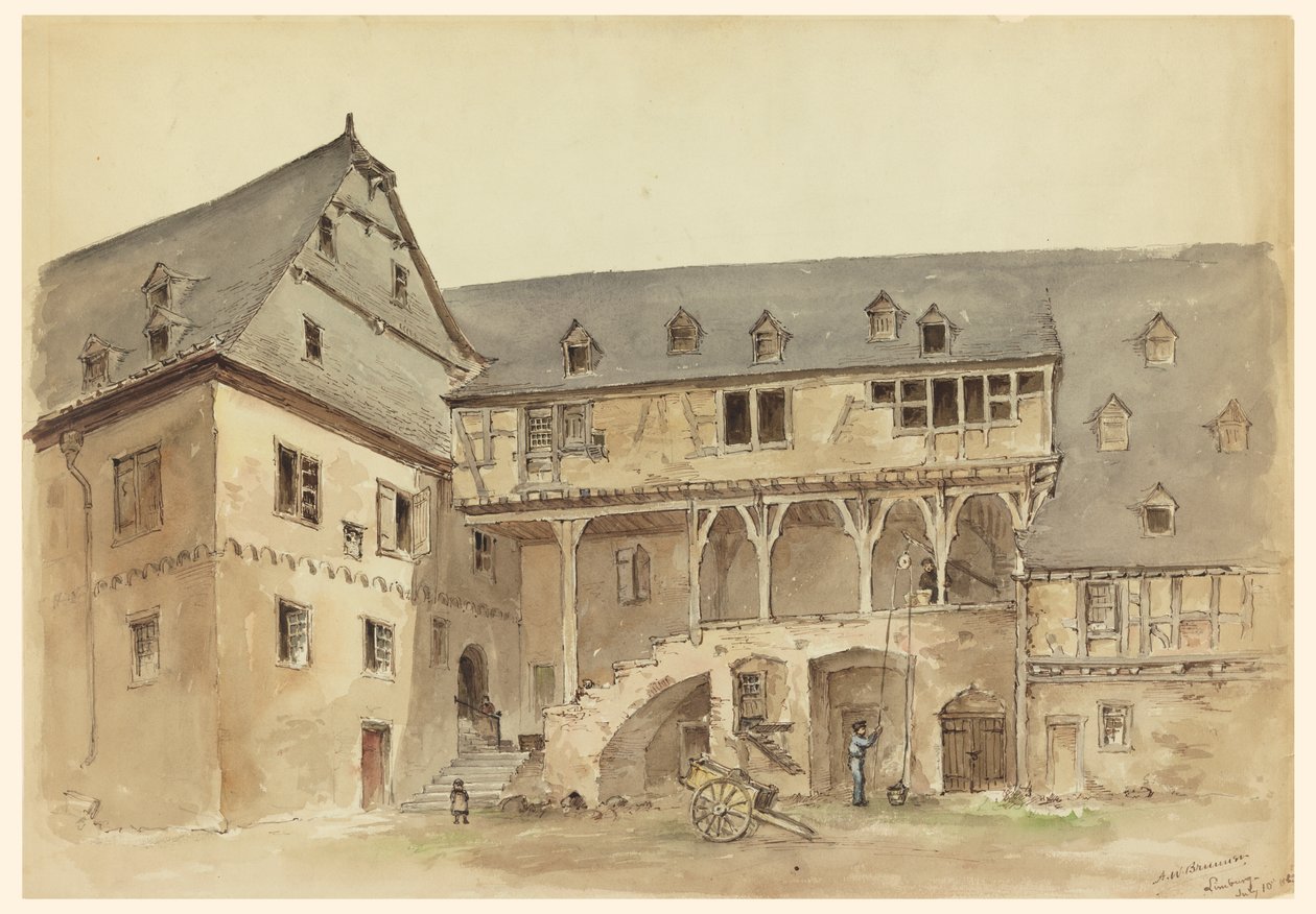 Patio de una Mansión Medieval de Arnold William Brunner