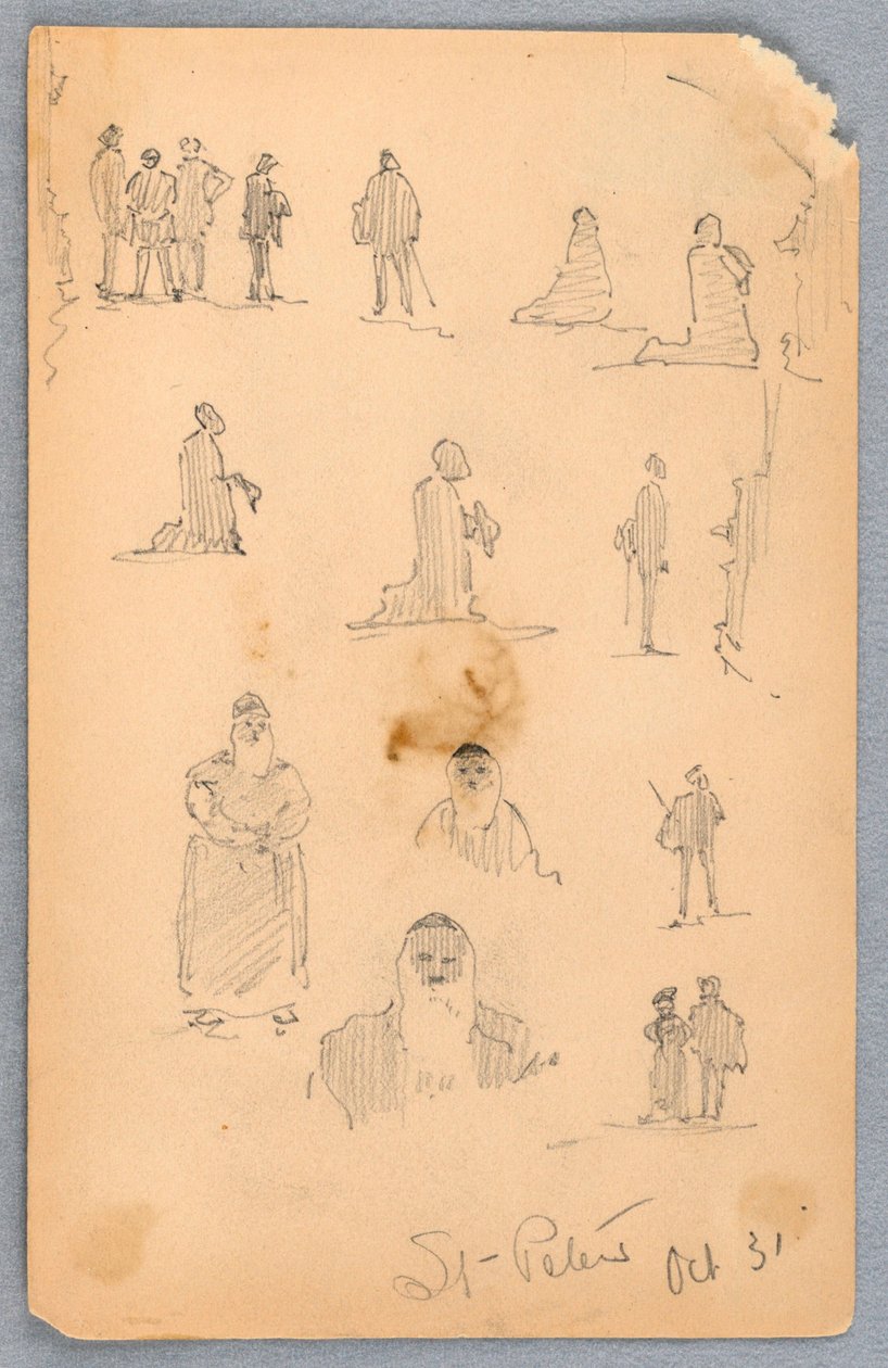 Bocetos de figuras en San Pedro de Arnold William Brunner