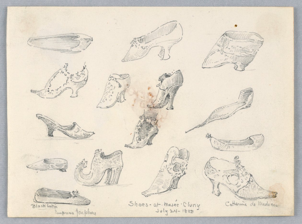 Bocetos de zapatos de Arnold William Brunner