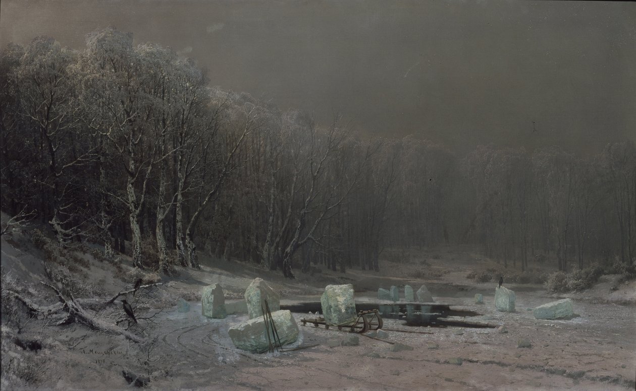 Invierno. Rompiendo el hielo de Arseniy Ivanovich Meshchersky