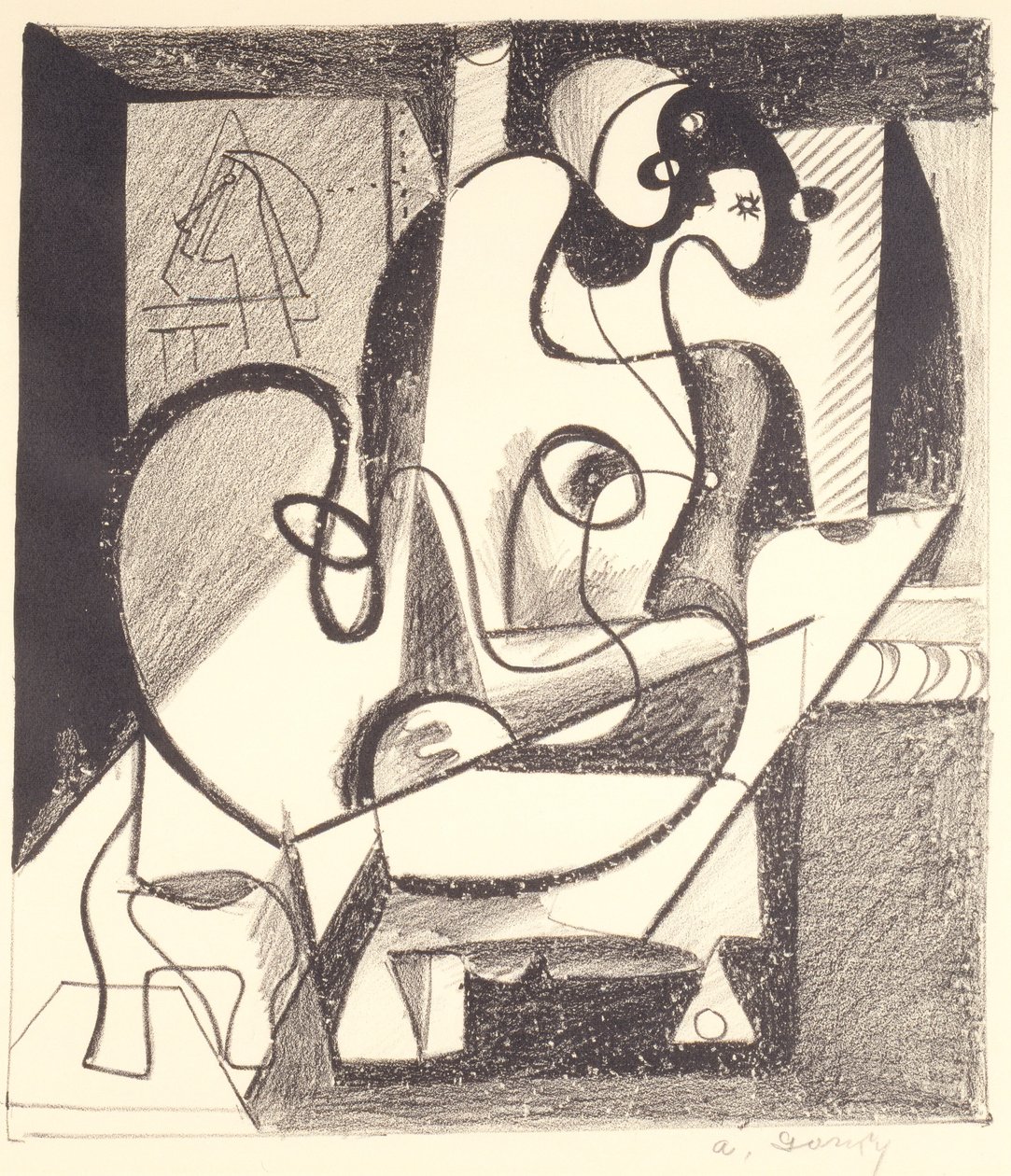 Pintor y modelo (La Cámara de la Creación) de Arshile Gorky