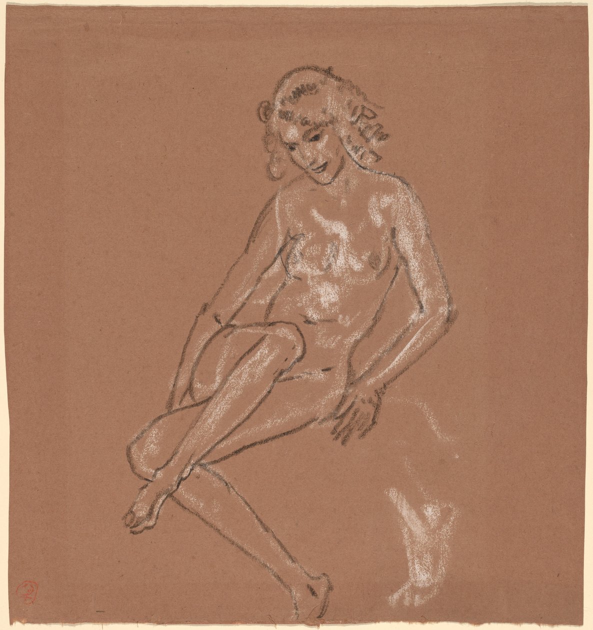Desnudo sentado y un pie de Arthur B. Davies