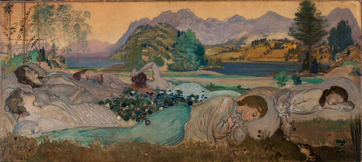 El Sueño Descansa Perfectamente en Ellos, 1908 de Arthur Bowen Davies