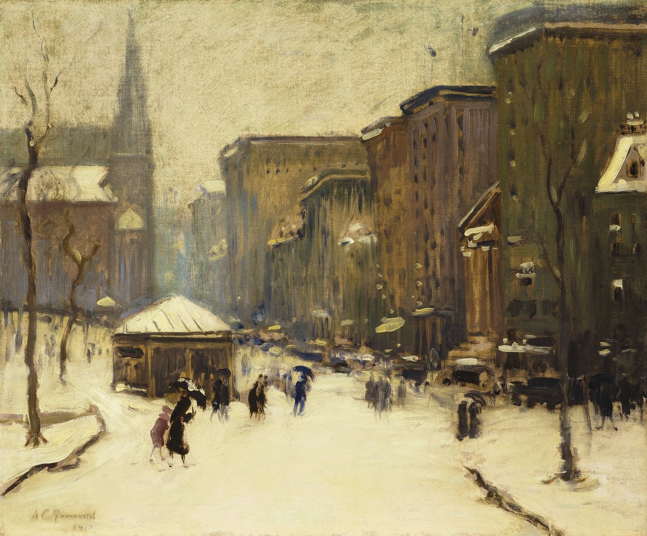 Iglesia de Park Street en la nieve de Arthur Clifton Goodwin