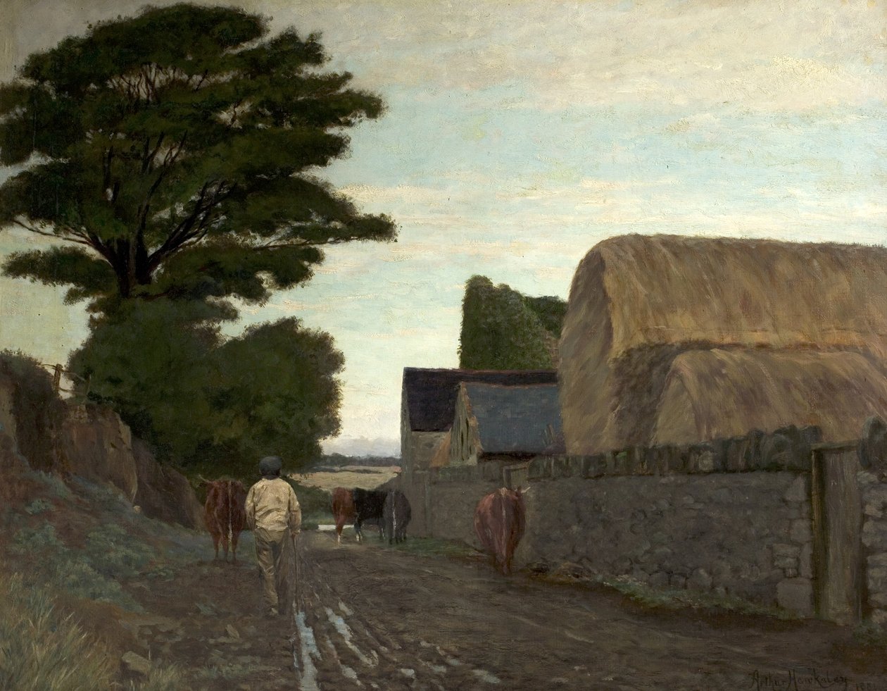 Conduciendo hacia la leche, 1881 de Arthur Hawksley