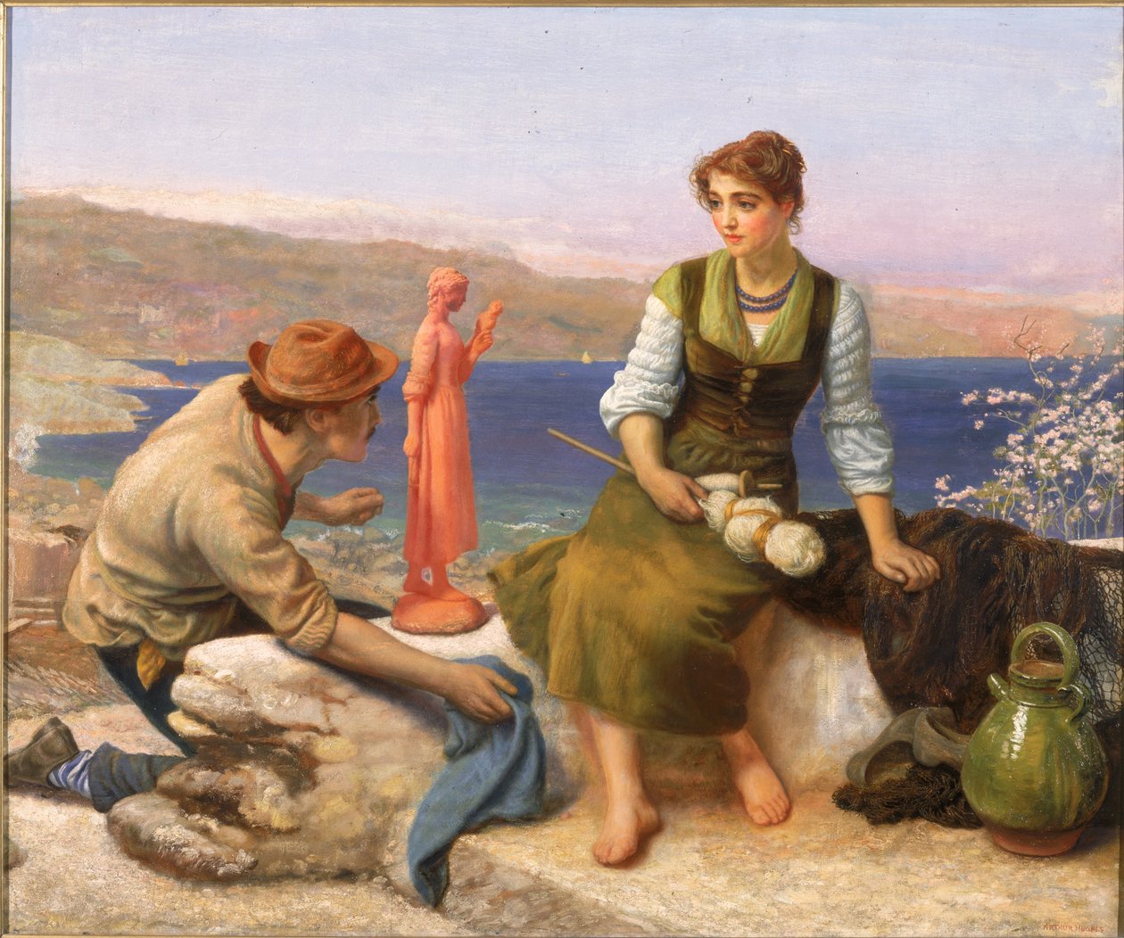 El cortejo del alfarero, c.1886 de Arthur Hughes