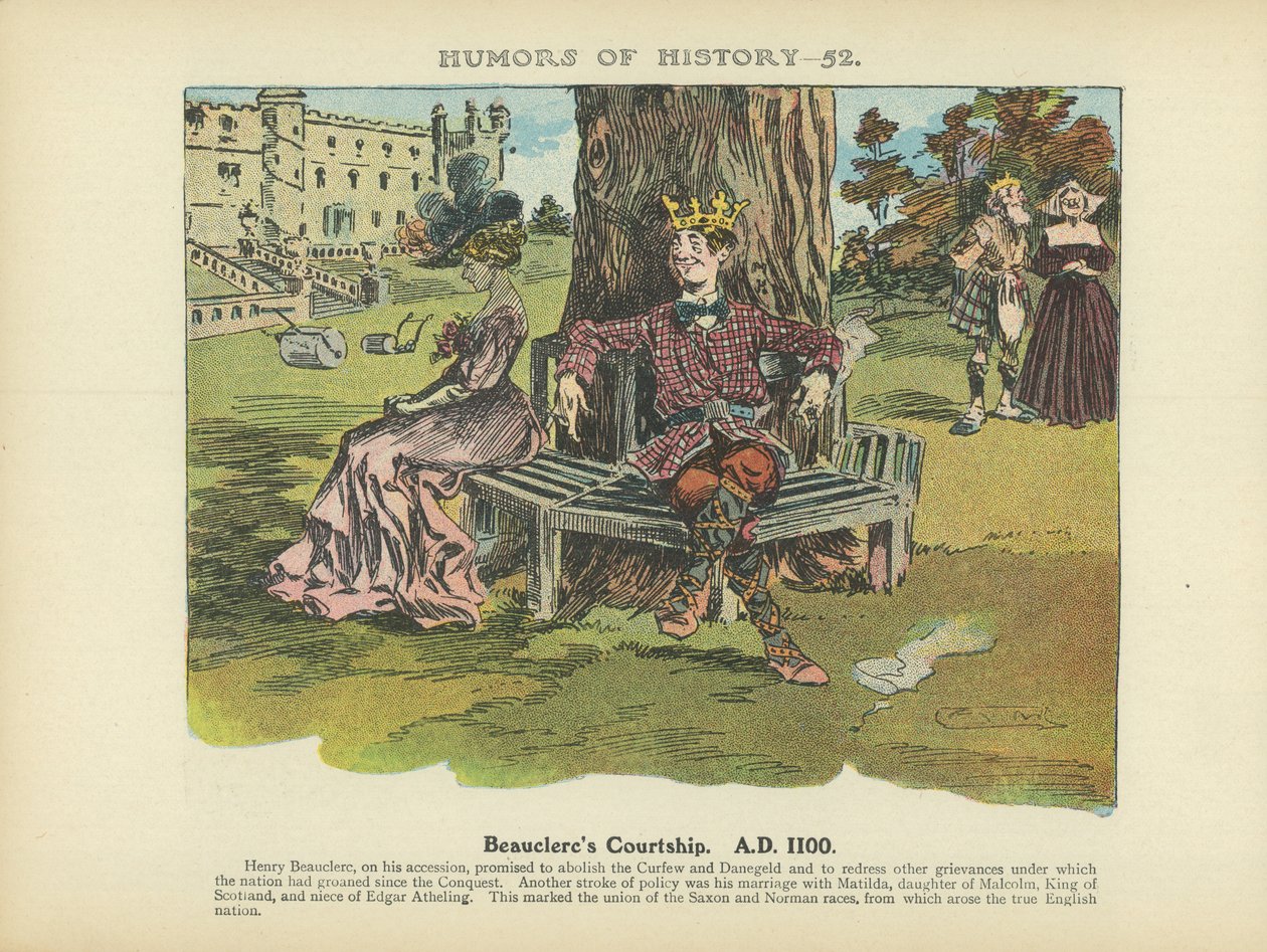 El cortejo de Beauclerc. 1100 d.C. (litografía en color) de Arthur Moreland