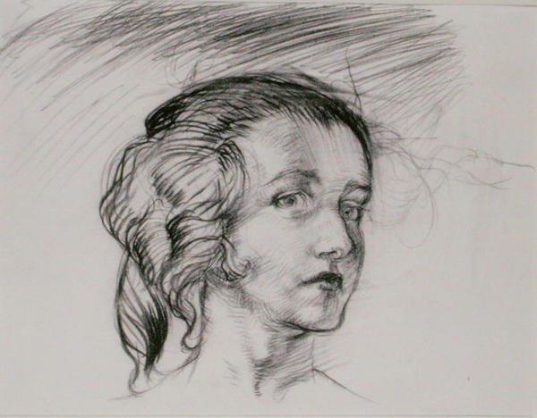 Cabeza de niña de Arthur Rackham