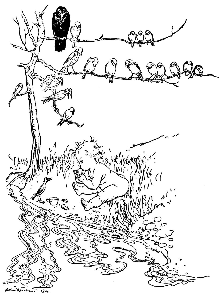 Ilustración para Peter Pan de Arthur Rackham