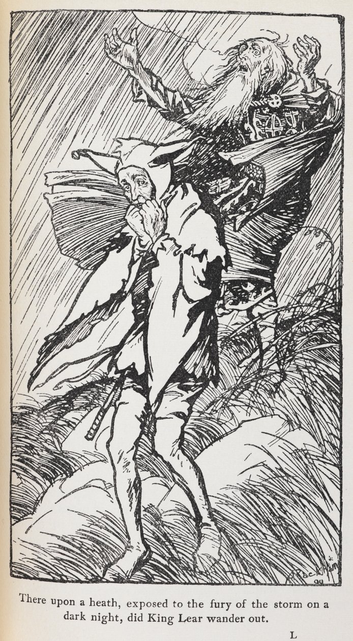Ilustración del Rey Lear. de Arthur Rackham