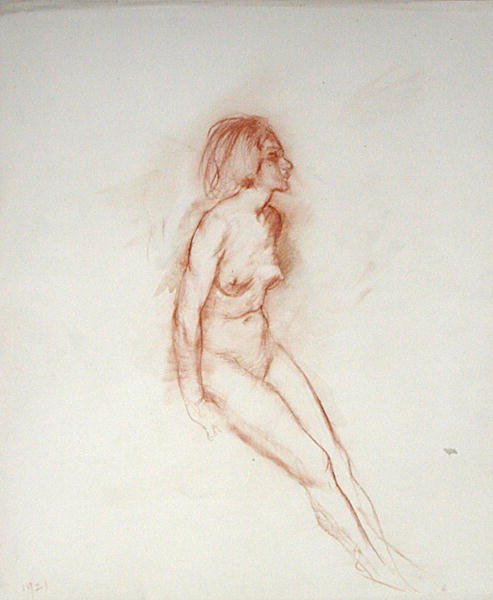 Desnudo, cabeza levantada de Arthur Rackham