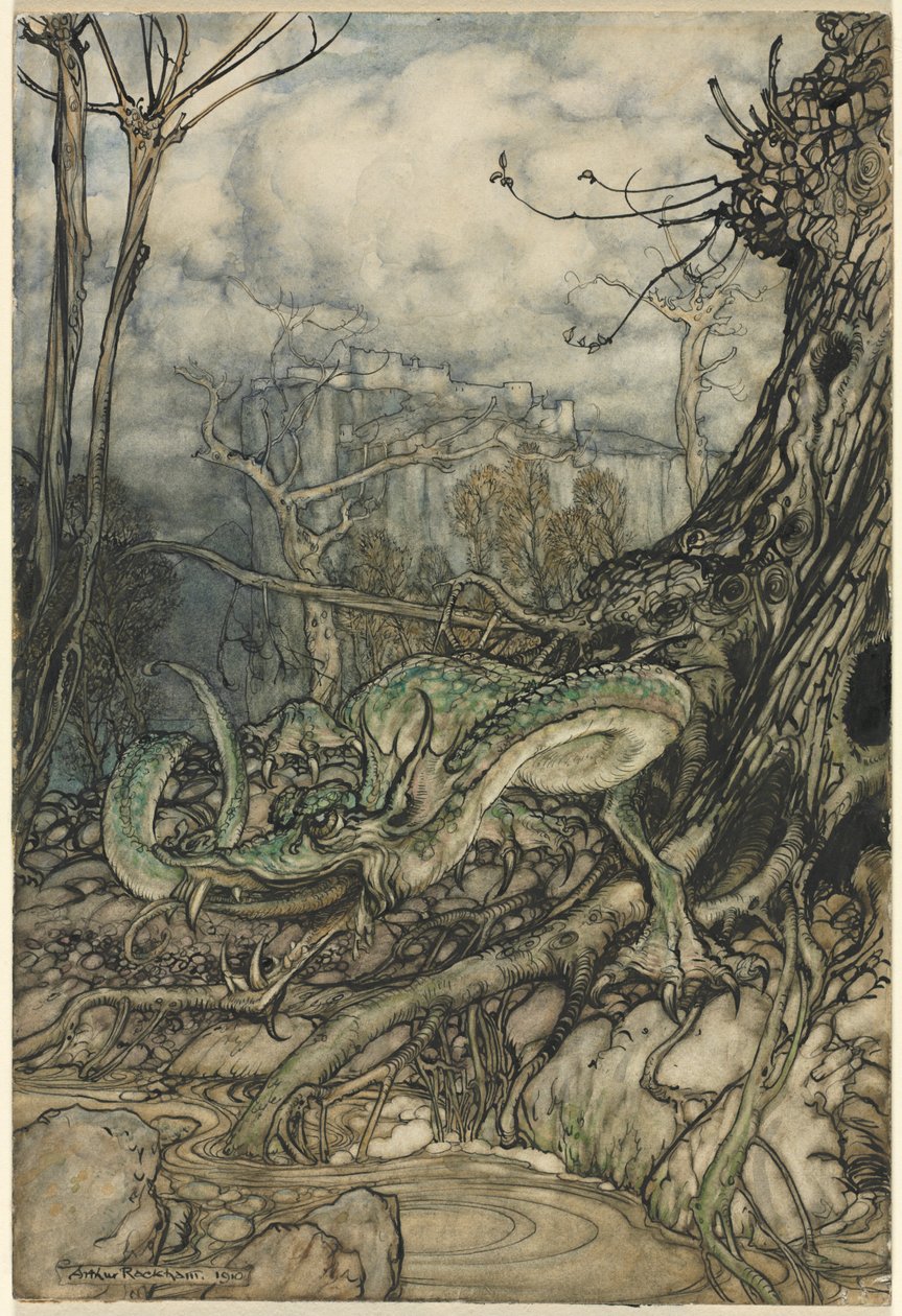 El dragón verde de Arthur Rackham