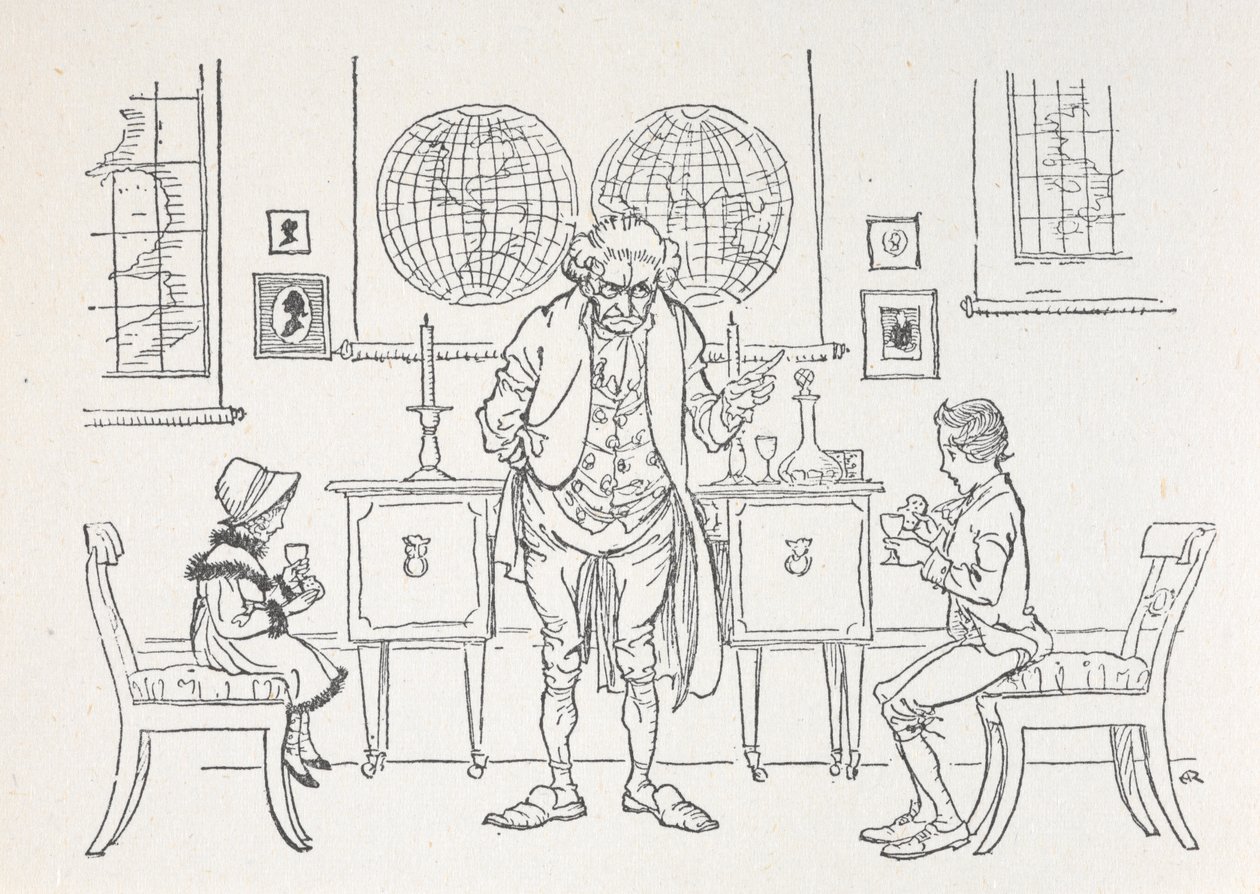 Dos niños y sus maestros de Arthur Rackham