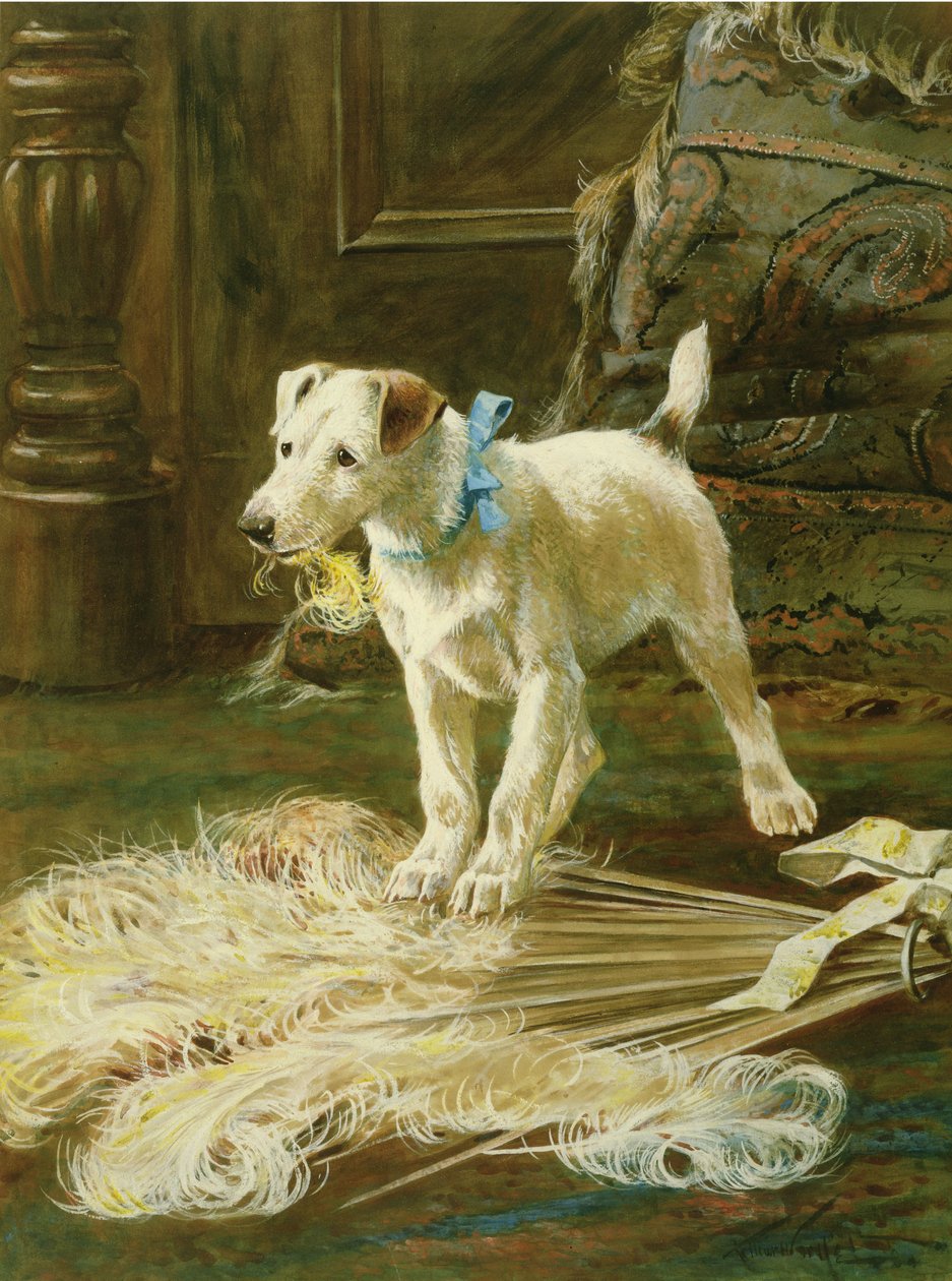 Travesuras (óleo sobre lienzo) de Arthur Wardle