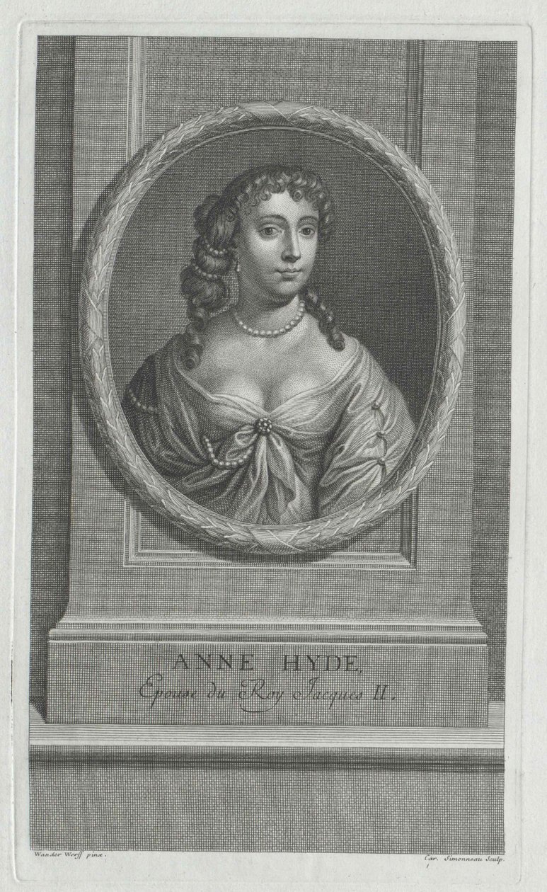 Duquesa de York Anne Hyde (impresión) de Artist Unknown