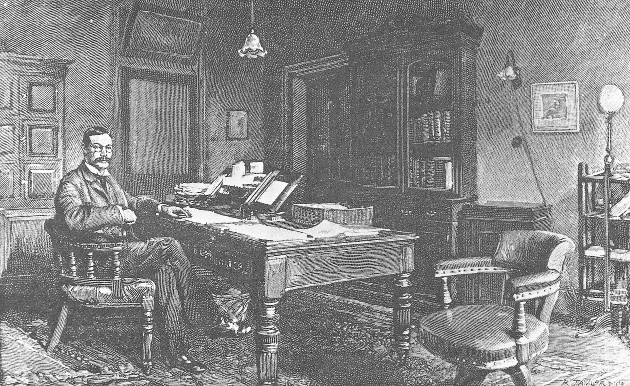 Retrato de Arthur Conan Doyle (grabado) de Artist Unknown