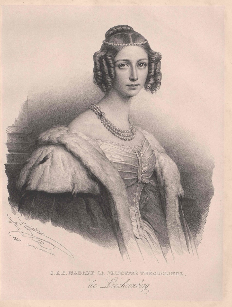 Theodolinde princesa Leuchtenberg de Artist Unknown