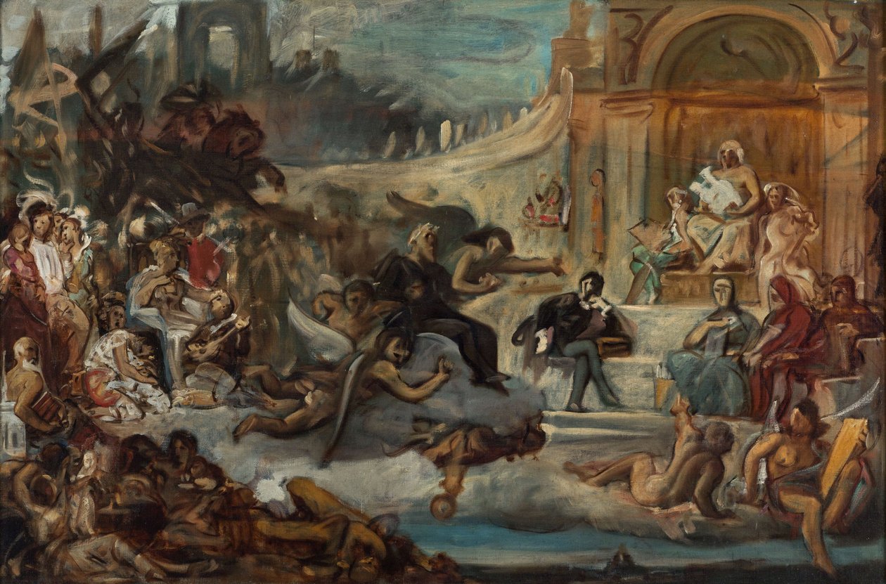 La apoteosis de Victor Hugo (óleo sobre lienzo) de Artist Unknown