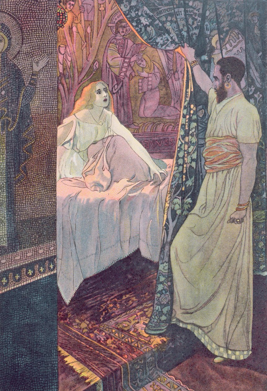 Otelo y Desdémona, escena de 