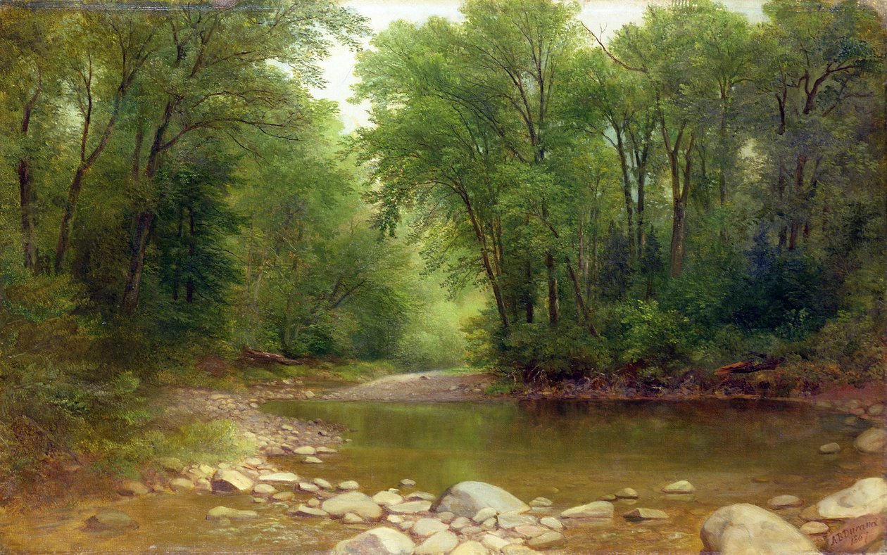 Un arroyo en Catskill, 1867 de Asher Brown Durand
