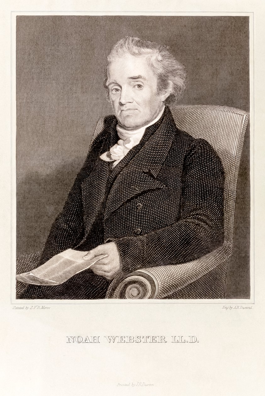 Noah Webster: lexicógrafo estadounidense (grabado) de Asher Brown Durand