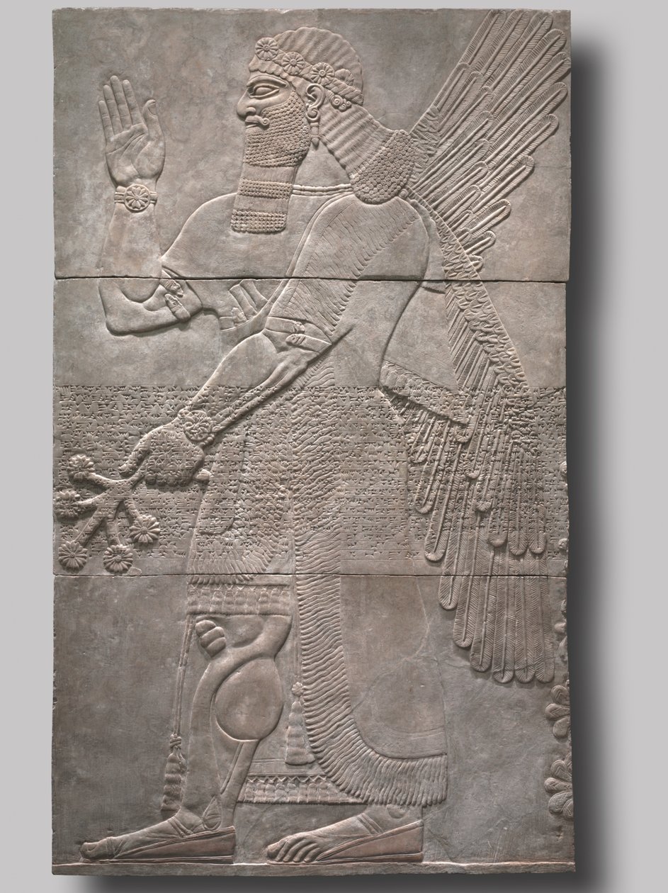 Espíritu protector saludando, 883-859 a.C. de Assyrian