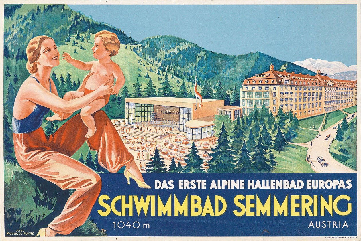 Piscina de Semmering, 1930s de Atelier Muchsel Fuchs