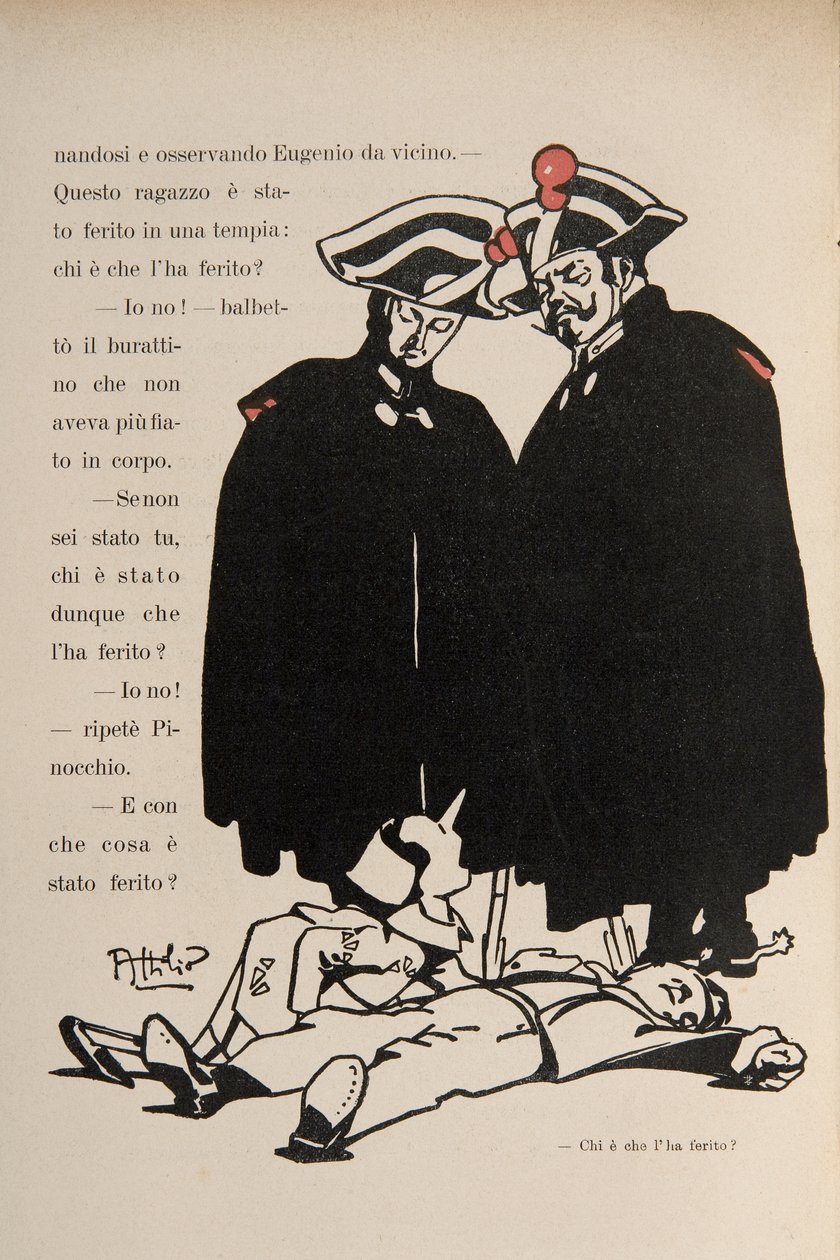 Ilustración de Pinocho de Attilio Mussino