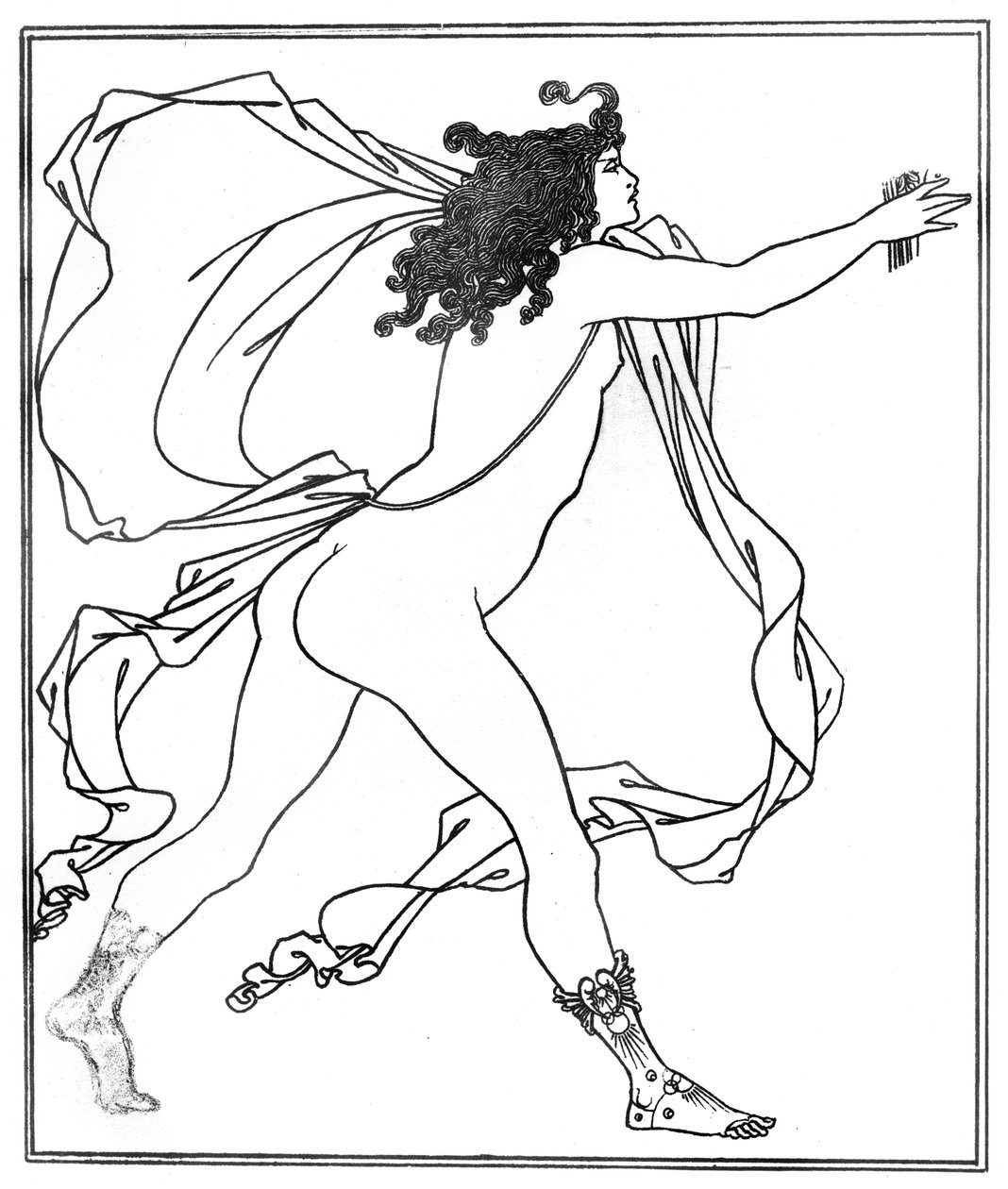 Apolo persiguiendo a Dafne de Aubrey Beardsley
