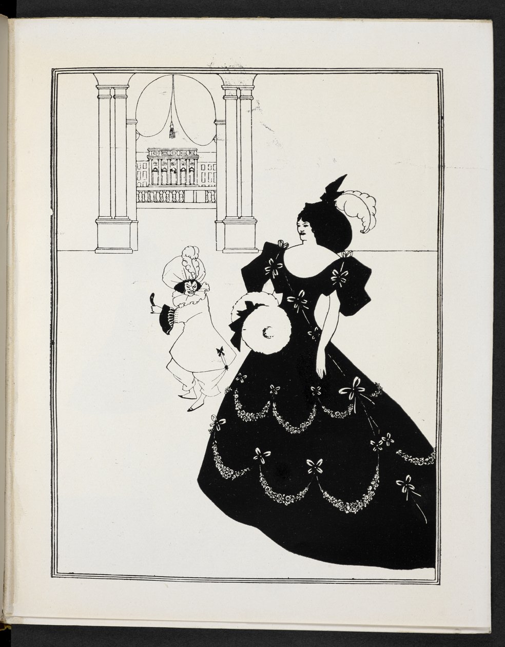 Ilustración que representa dos figuras de Aubrey Beardsley