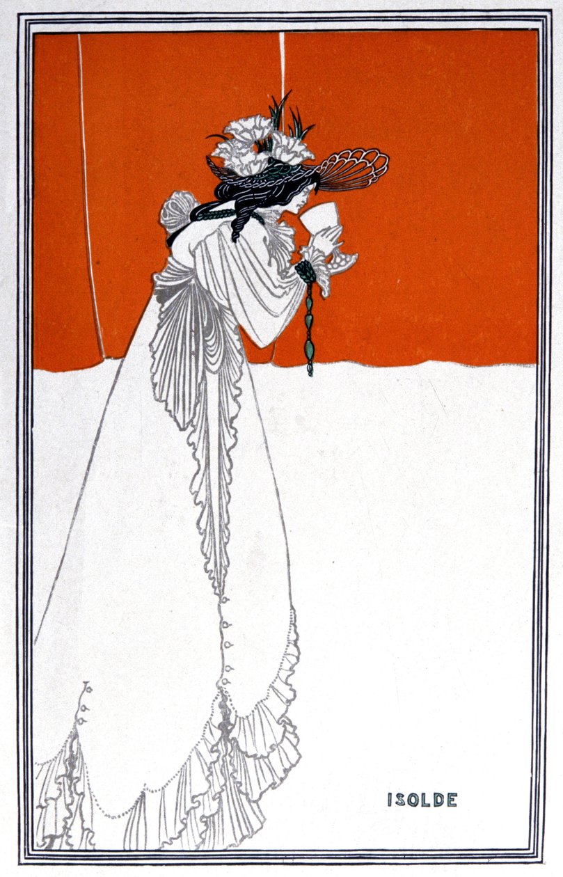 Yseult bebiendo el filtro, Inglaterra, circa 1900 de Aubrey Beardsley