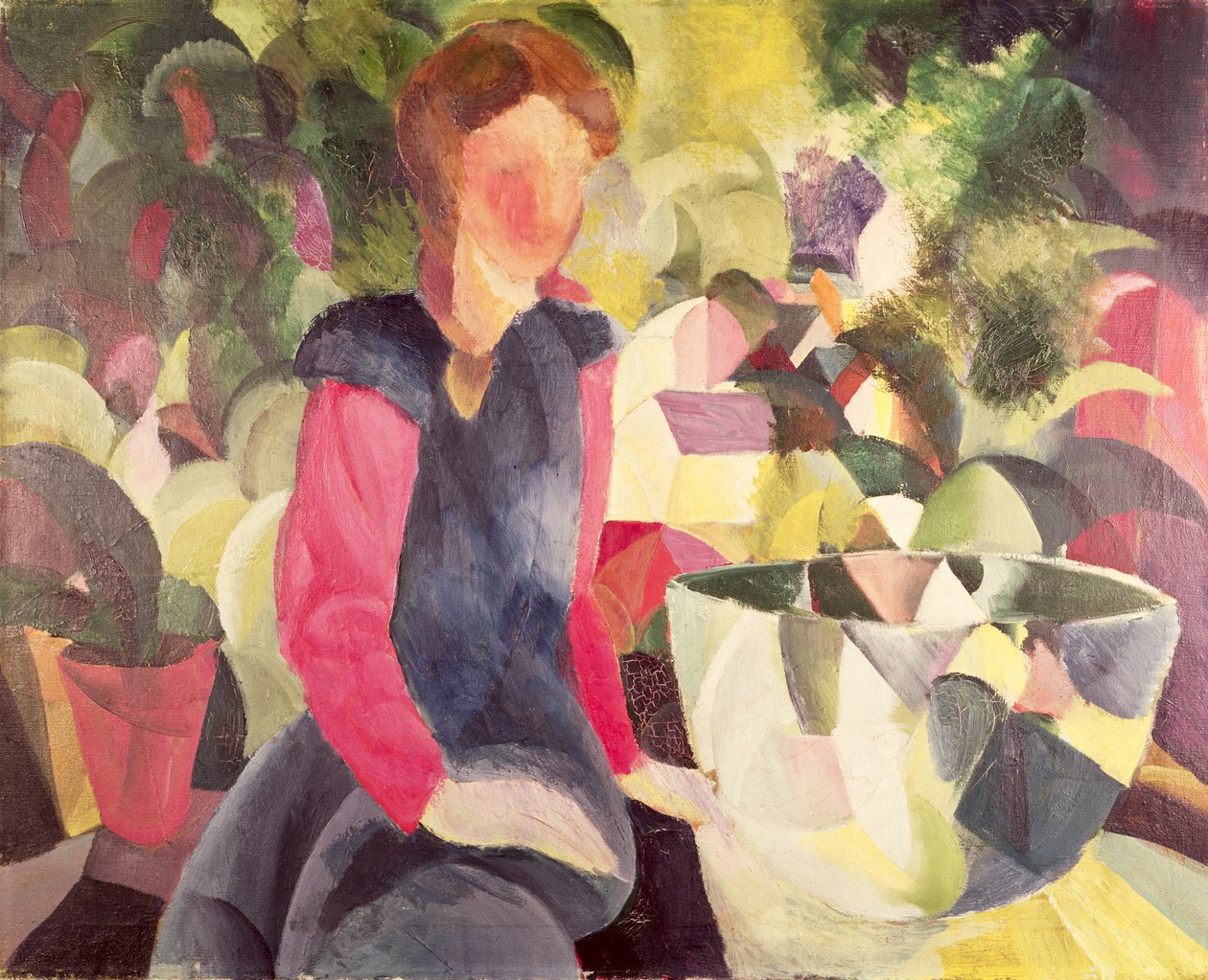 Niña con un cuenco de peces, siglo XX de August Macke