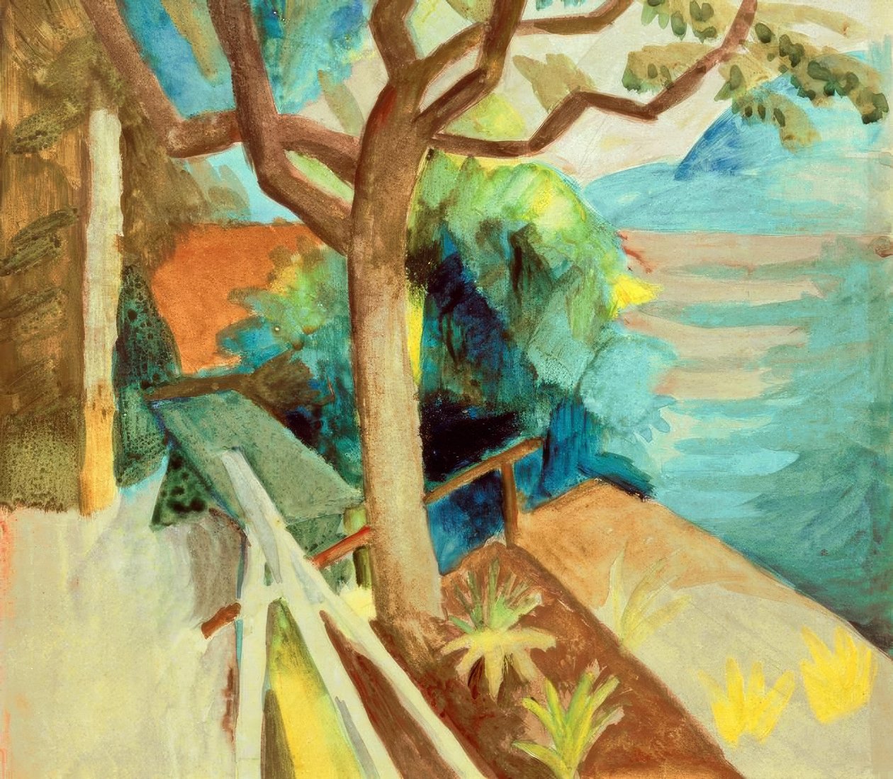 Después del atardecer en el lago de August Macke