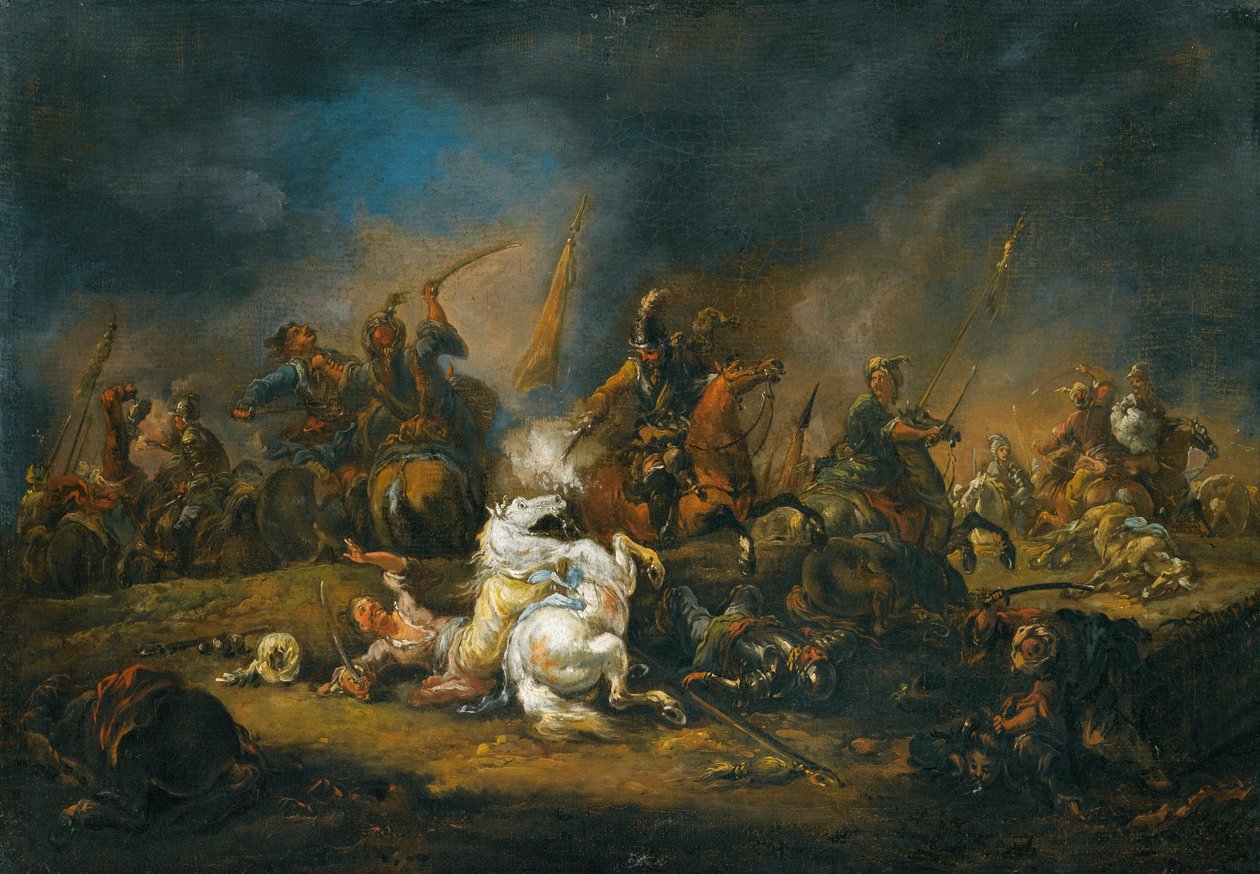 Batalla de caballería entre turcos y cristianos de August Querfurt
