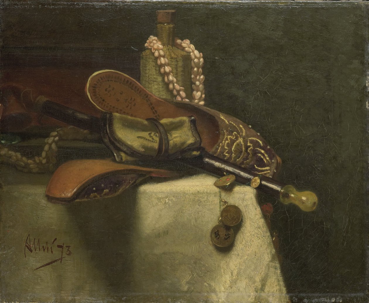 Bodegón con zapatillas orientales de August Allebe