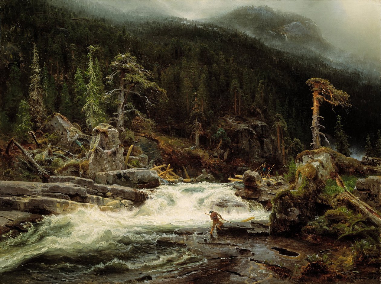 Cascada en Telemark de August Cappelen