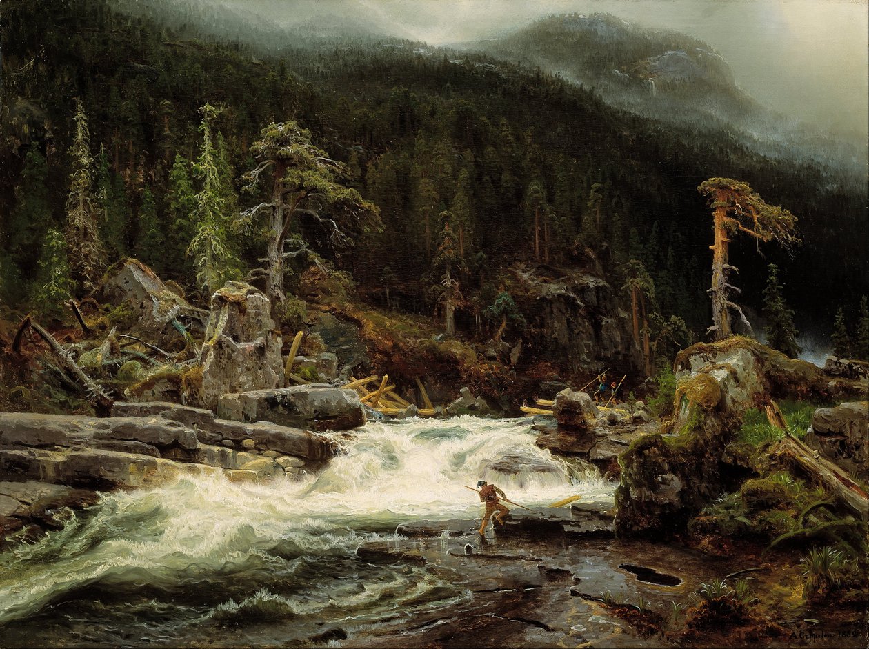 Cascada en Telemark de August Cappelen