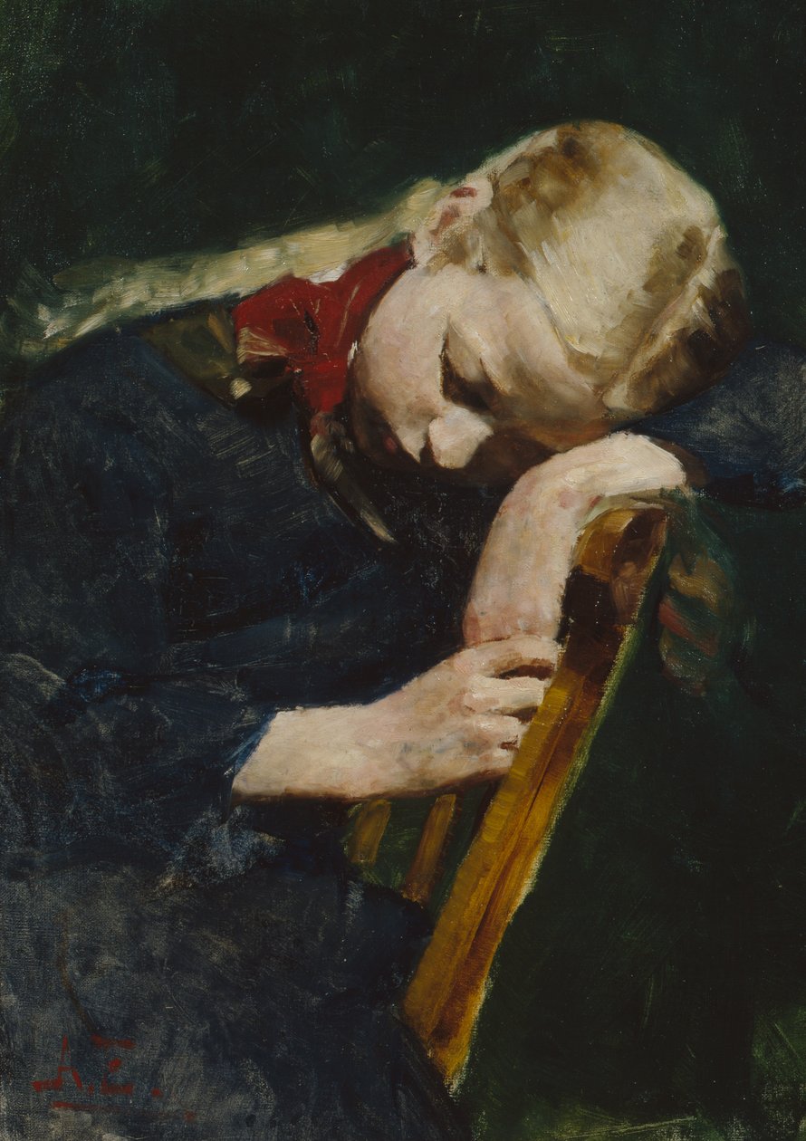 Chica descansando de August Eiebakke