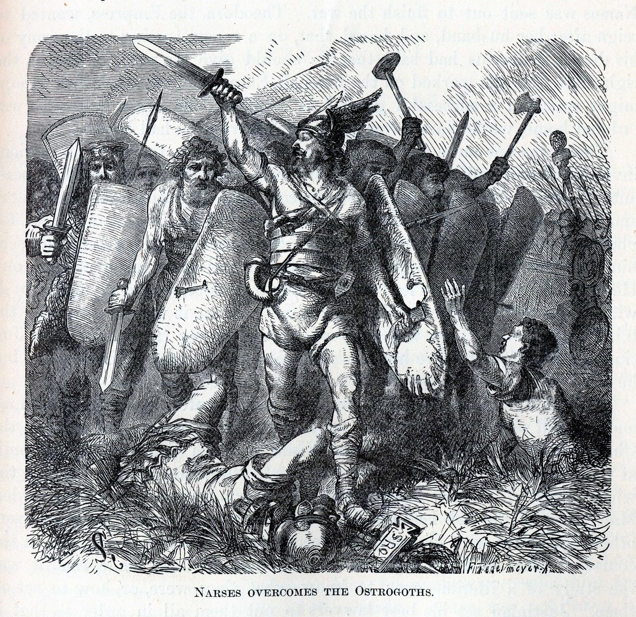 Narsés vence a los ostrogodos, 1882 de August Heinrich Ferdinand Tegetmeyer