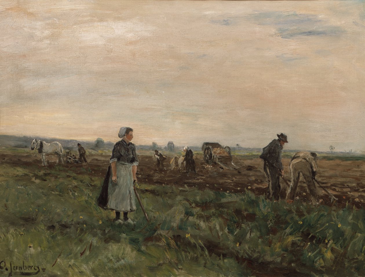 Trabajadores en el campo (pintura) de August Jernberg