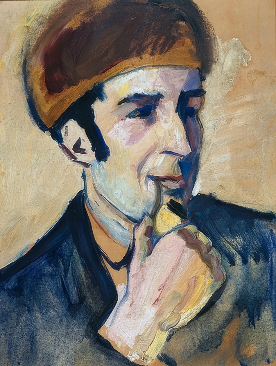 Retrato de Franz Marc. 1910 de August Macke