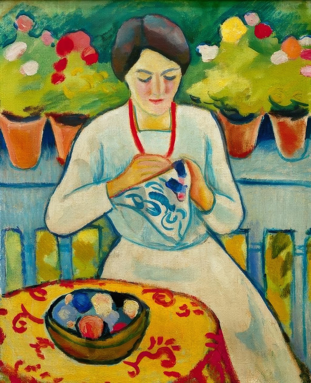 Mujer en el balcón de August Macke