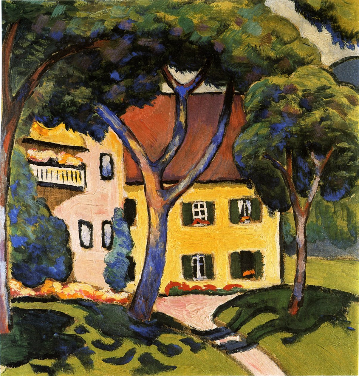 Casa en Tegernsee, 1910 de August Macke