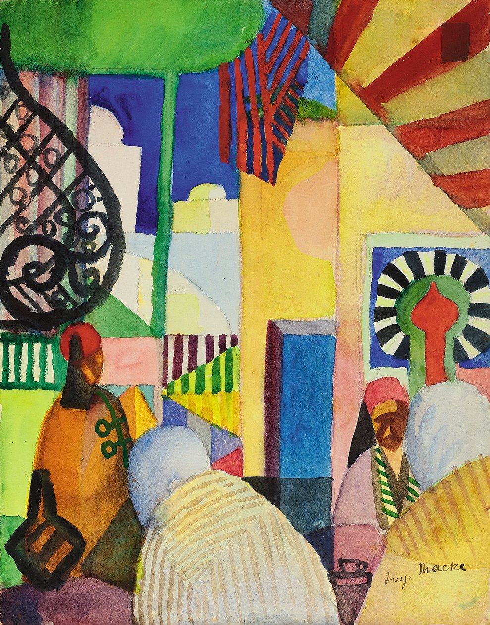 En el bazar, 1914 de August Macke