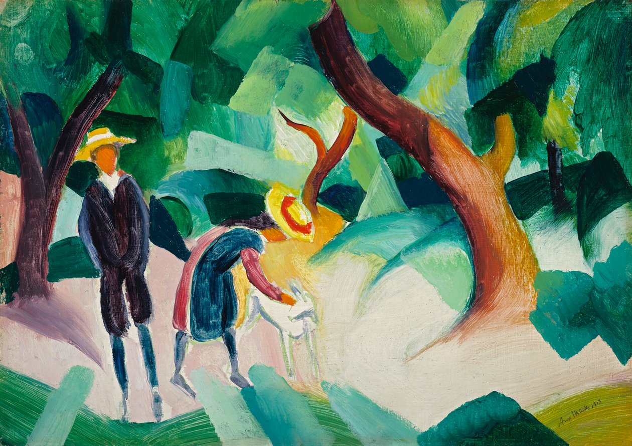 niños con cabra de August Macke